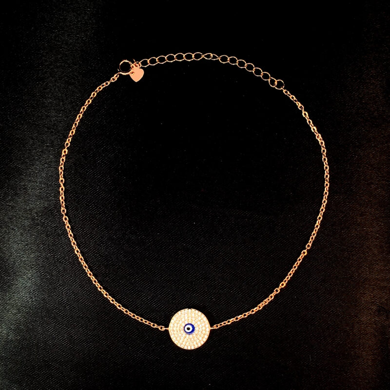 Zircon Cluster Single Anklet - Rose Gold