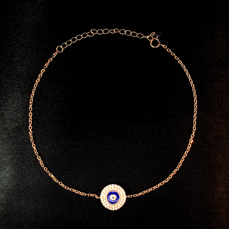 Dual Row Zirconia Single Anklet - Rose Gold