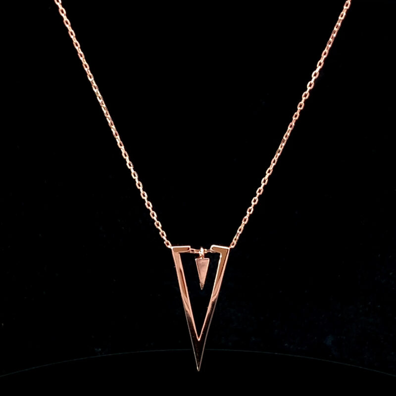 Double Triangle Pendant Chain - Rose Gold