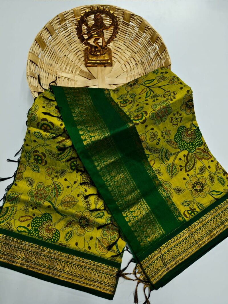 *Premium Quality kalamkari design & cotton saree*