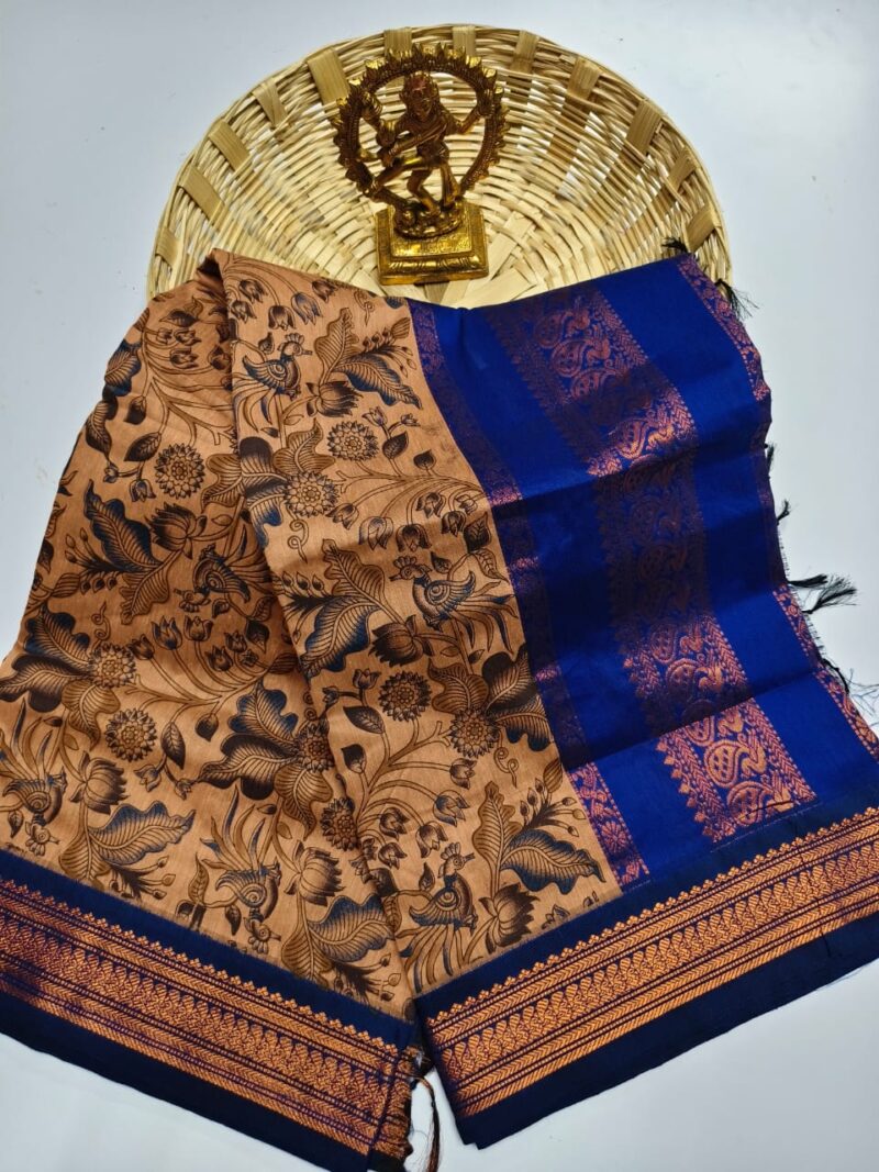 *Premium Quality kalamkari design & cotton saree* - Image 5