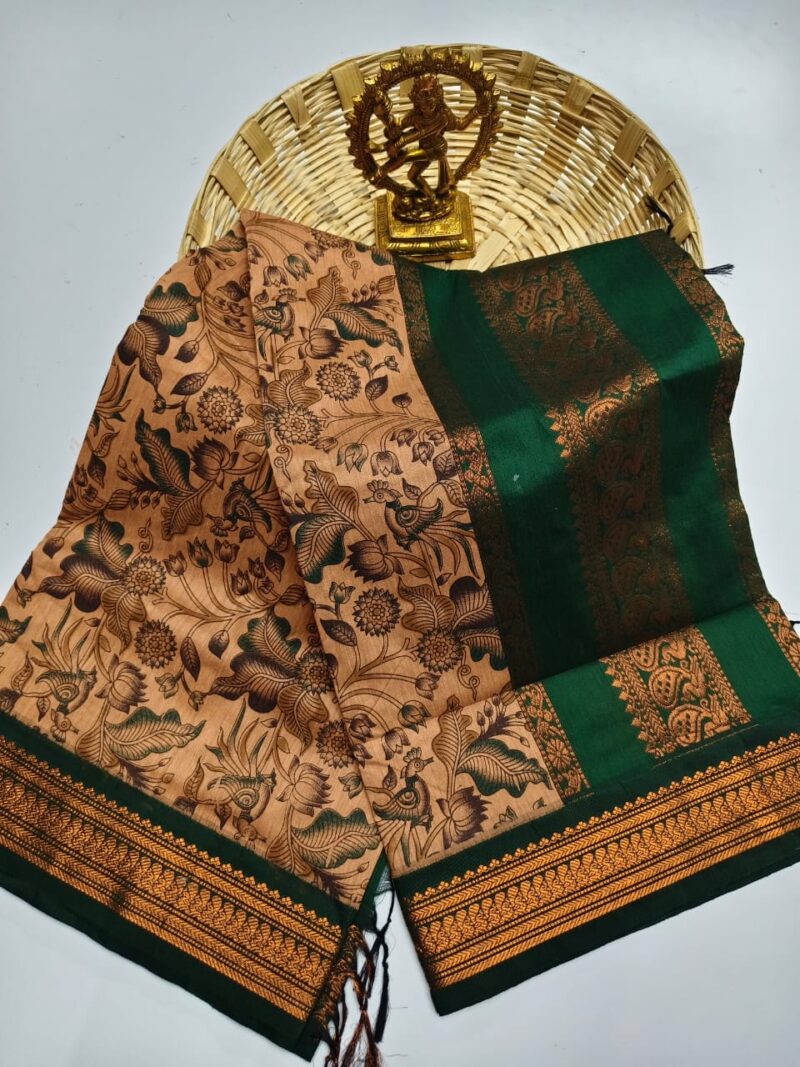 *Premium Quality kalamkari design & cotton saree* - Image 7