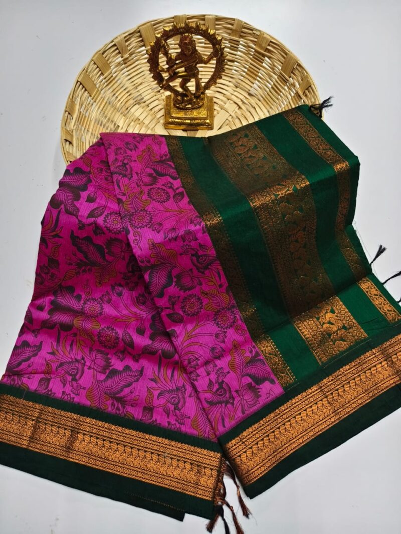 *Premium Quality kalamkari design & cotton saree* - Image 9