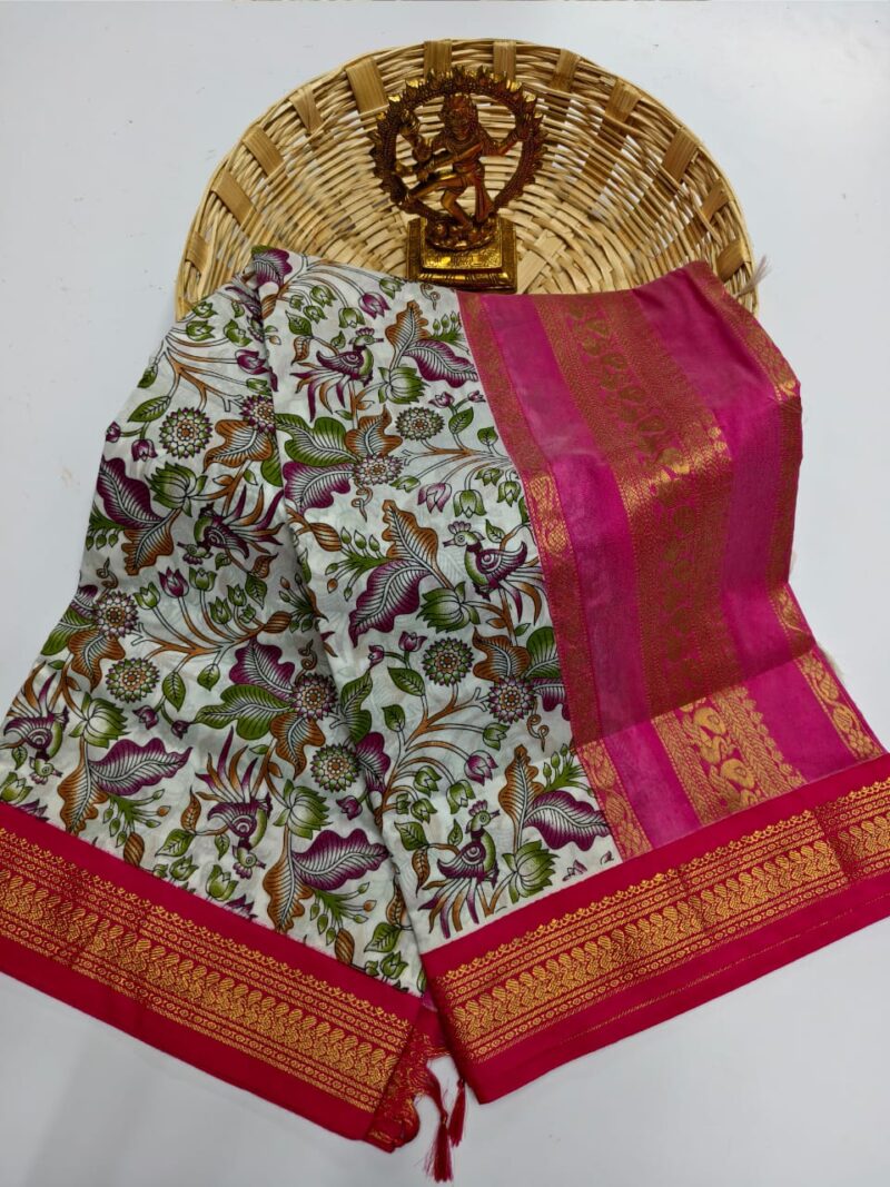 *Premium Quality kalamkari design & cotton saree* - Image 8