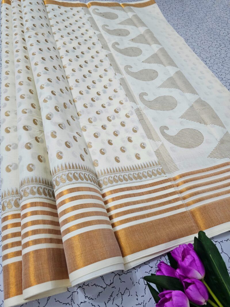 Printed work Kerala cotton sarees - Image 12